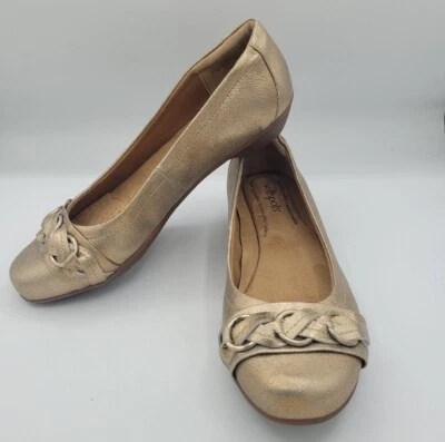 Zapatos Mocasines Softspots Poise Puntera Trenzada Dorada Talla 10M Foto 1 de 4