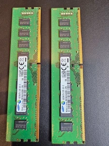 SAMSUNG 16GB 2 x 8GB DDR4 ECC UDIMM RAM 2Rx8 PC4-2133P-UB0-10 - Picture 1 of 3