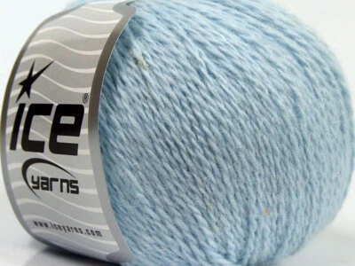 6-Skein Lot Angora Cashmere Yarn Fine 6x50g/200m Baby Blue - Image 1 of 4