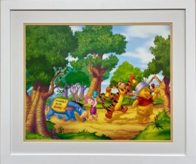 Disney "Pooh's Hundred Acre Band"  CUSTOM FRAMED Lithographic Art print - New! - Image 1 of 3