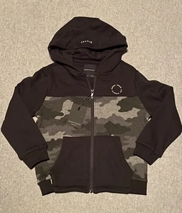 Mayoral Nukutavake Boys Gray Black Camo Hoodie Sweatshirt Size 8 128cm Brand New - Picture 1 of 4