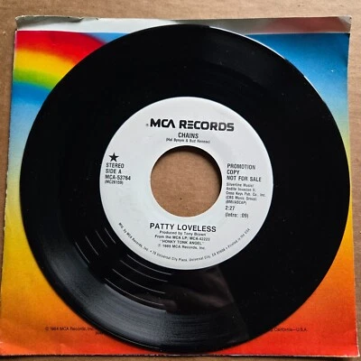PATTY LOVELESS Chains DJ PROMO MCA 45 7" COUNTRY Vinyl Record Records Foto 1 de 2