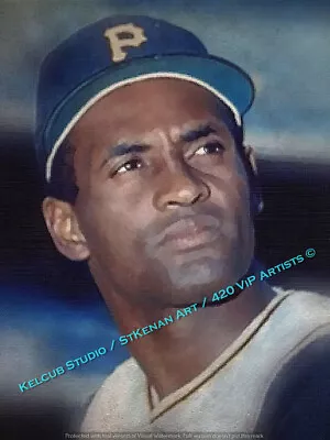 ROBERTO CLEMENTE Pittsburgh Pirates All-Star MVP impresión para arte estilo óleo original Foto 1 de 4