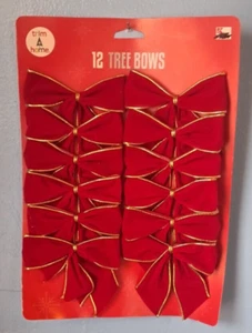 TRIM A HOME 12 ARCOS DE ÁRBOL DE NAVIDAD ACENTO DE ORO ROJO TERCIOPELO TRITURADO UB9 - Imagen 1 de 2