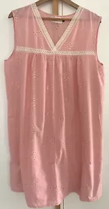 Big Nighties Out Australia Pink Cotton &Lace Vintage Nightie 12-14 Mde Australia - Picture 1 of 7