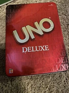 UNO Deluxe Exclusive Mattel Tin Ages 7+ 2-10 Players 15 - Picture 1 of 3