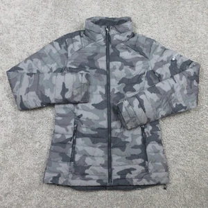 Columbia Jacket Womens Small Gray Camouflage Omni Heat Puffer Coat Outdoor Ski - Picture 1 of 12