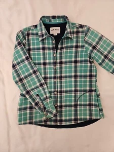 Orvis Women’s Size S Snap Up Fleece Lined Jacket Plaid Blues - Picture 1 of 5