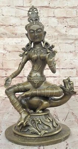 Estatua de Buda Guanyin Tibetano en Bronce Tara Meditación Escultura Regalo Étnico - Imagen 1 de 10