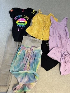 LOT Of 7 Girls Size 7-8 Jeans Jumpsuit Leggings Tops See Description For Brands - Picture 1 of 10