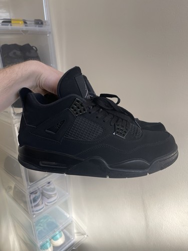 Air Jordan 4 gatto nero UK 9 autentico EU 44