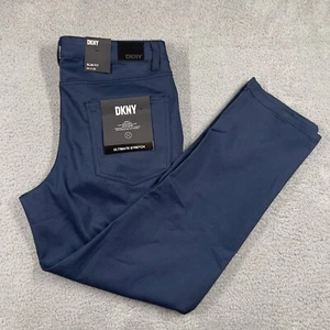 DKNY Pants Men's 34x29 Stanton Slim Fit Taper 5 Pocket Stretch Navy Blue NEW $79 - Picture 1 of 10
