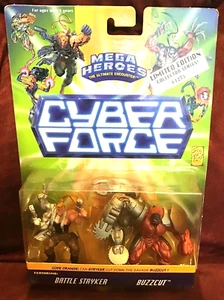 Mattel Mega Heroes Cyber Force 1995 edizione limitata Battle Stryker Buzzcut - Foto 1 di 2