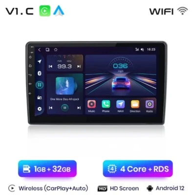 RADIO 2 DIN 9" ANDROID PER VOLKSWAGEN GOLF 4 JETTA MK4 GPS USB BLUETOOTH CARPLAY - Immagine 1 di 4