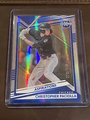 2022 Christopher Paciolla Cubs 273/349 SP Elite Extra Edition Aspirations Blue - Image 1 of 2