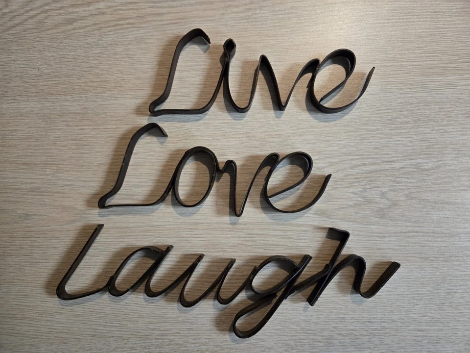 Live Love Laugh Brown Metal Wall Hanging Weathered Rustic - Image 1 of 4