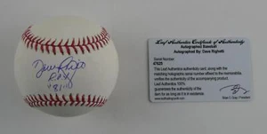 Dave Righetti Signed Rawlings OML Baseball New York Yankees ROY 81 Leaf COA - Picture 1 of 10