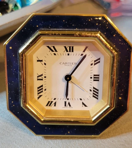 Cartier Blue Enamel Travel Clock Vintage Cover