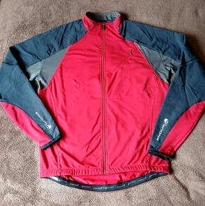 Endura Jacket Mens Large MT500 MTB Cycling Full Zip Pockets Windstopper Red - Picture 1 of 8