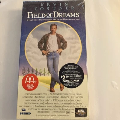 Field of Dreams VHS 1992 Rare McDonalds Promo New Sealed MCA Kevin Costner Foto 1 de 4
