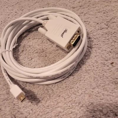 15ft 32AWG Mini DisplayPort to VGA Cable, White - Image 1 of 3