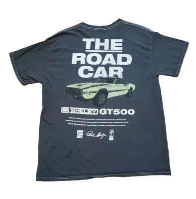 Camiseta Ford Shelby GT500 The Road Car Talla Mediana Para Hombre Gris Oscuro 2 Caras Desteñida Foto 1 de 4