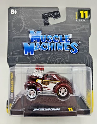 Muscle Machines 2023 Asst. 2 Model 11 Red 1941 Willys Coupe 1:64 - Next Day Ship - Image 1 of 4