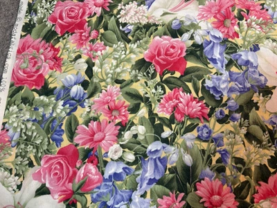 Moda Cotton fabric pink roses romantic Willa Sentimental Studiow 1 7/8 yds - Image 1 of 4