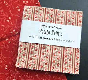 Fabric Lot - Petite Prints By French General For Moda Charm Pack + Bonus - Picture 1 of 9