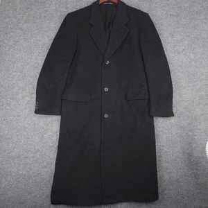 Cappotto Vintage Evan-Picone Lana Cashmere Uomo 40L Nero Made In England  - Foto 1 di 21