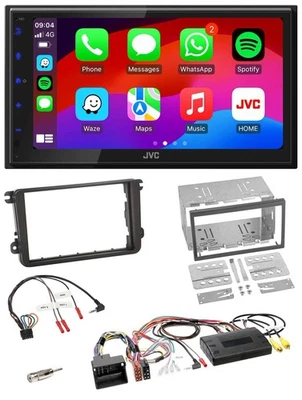 JVC Bluetooth 2DIN Lenkrad DAB USB Autoradio für VW T5 Golf Tiguan Touran 2009-2 - Bild 1 von 4