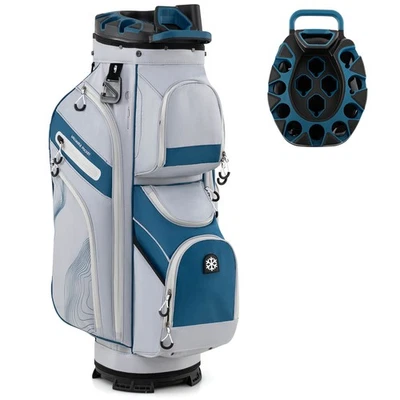 Golf Cart Bag, Molded Lock Top Golf Bag w/14-Way Full Length Dividers 11 Pockets - Image 1 of 4