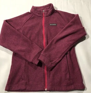 Columbia Youth Girls L 14/16 Jacket Maroon Wine Fleece Lined Long Sleeve - Picture 1 of 9