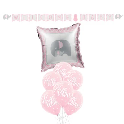 Baby Shower Party Supplies Elephant Welcome Little Peanut Girl Decorating Pack - Image 1 of 4