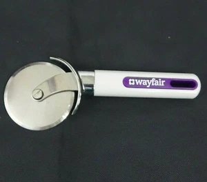 Wayfair Wheel Pizza Cutter Slicer White Purple Handle Sturdy Stainless Steel   - Picture 1 of 3