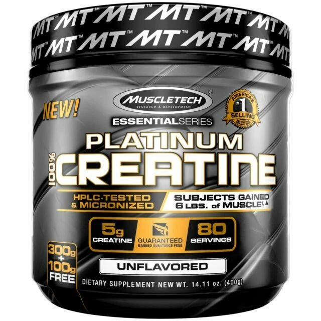MuscleTech Platinum Creatine Monohydrate 400g Powder - 80 Servings