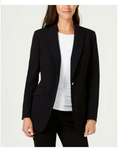 Anne Klein Black Bi-Stretch One Button Blazer NWT SIZE 2 #253 - Picture 1 of 3