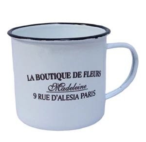 Emaille Kaffeetasse, Outdoor Henkelbecher, Tasse, Kaffeepott im Landhausstil - Bild 1 von 2