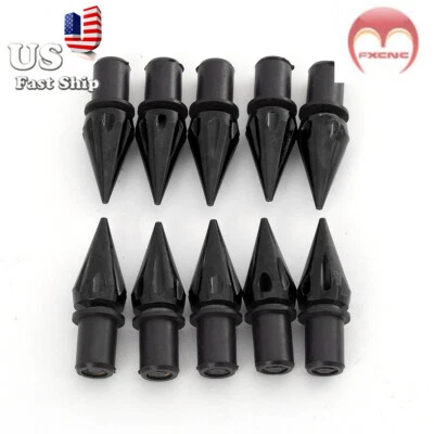 Universal Motorcycle Black Spike Bolts Windscreen Fairings License Plate M5 - Image 1 of 4