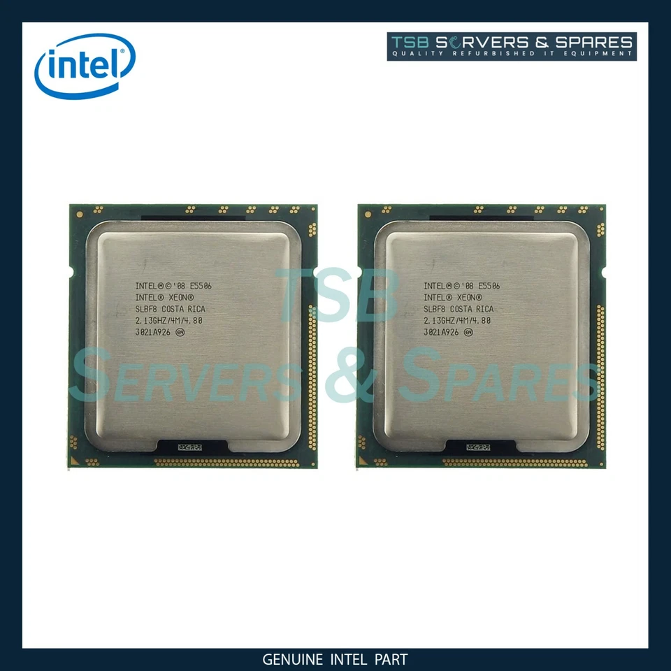 X2  Intel Xeon E5506 2.13GHz 4MB Quad Core SOCKET LGA1366 SLBF8 PROCESSORS - Image 1 of 1