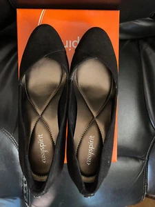Easy Spirit Esalbie black suede leather pumps 2.75 " heels sz 7.5 Med NEW - Picture 1 of 6