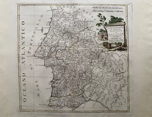 1774 Antique Map; Southern Portugal, Algarve, Alentejo, Lisbon by Antonio Zatta - Picture 1 of 6