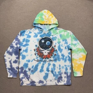 Grateful Dead Tie Dye Felpa con Cappuccio Uomo Taglia M Multicolore Pullover Teschio Blu Liquido - Foto 1 di 7