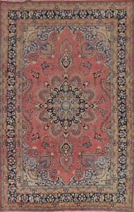 Floral Traditional Ardakan Vintage Rug Hand-knotted 7x10 Wool Carpet