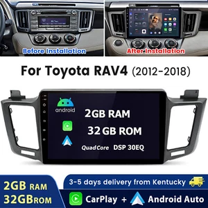 Android 13 Carplay para Toyota RAV4 2012-2018 10"" radio estéreo de coche GPS navegación 2+32G - Imagen 1 de 10