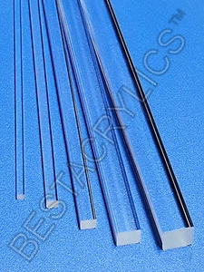 2 Pcs 1/2” x 1/2" x 24” LONG SQUARE CLEAR ACRYLIC PLEXIGLASS LUCITE ROD .50 INCH - Picture 1 of 1