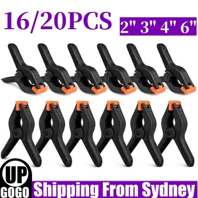 16/20xHard Plastic Spring Clamps Set Quick DIY Tools Grip Clips Nylon Heavy Duty - image 1 of 4