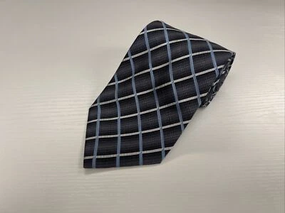 Gravata de Seda Xadrez Argyle Cinza e Azul Claro para Homens Jos A. Bank $89 - Imagem 1 de 4