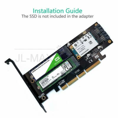 Upgrade 3 in 1 Msata and M.2 NGFF NVME SATA SSD to PCI-E 4X and SATA3 Adapter - Image 1 of 4