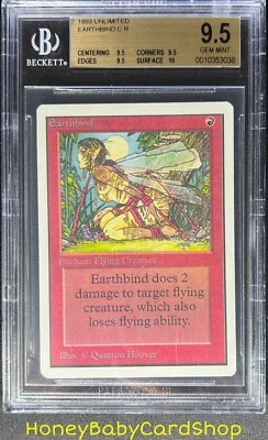 MTG Unlimited Edition 1993 Earthbind BGS 9.5Q+ (TRUE QUAD+) GEM MINT 93/94 - Image 1 of 4